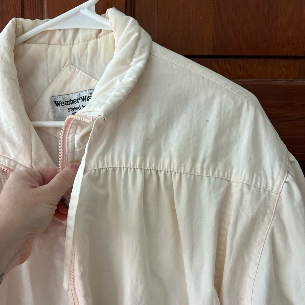 Vintage Weather Wise Betsy B Jacket Cream Pink Windbreaker Lightweight 90s M - Picture 8 of 10